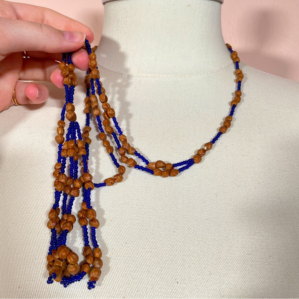 Vintage HAWAIIAN Seed Boho Summer Beach Vacation Tropical Festival Necklace